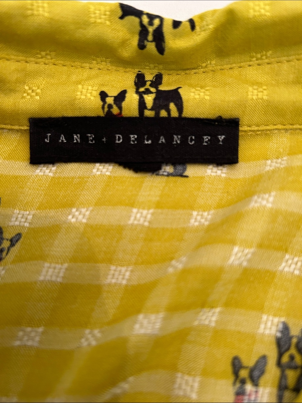 Jane and Delancey Chartreuse Lime Green Button-Front Short Sleeve Top - Picture 5 of 6